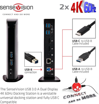 Club 3D CSV-1460 USB 3.0 Dual Display 4K 60Hz Docking Station Black