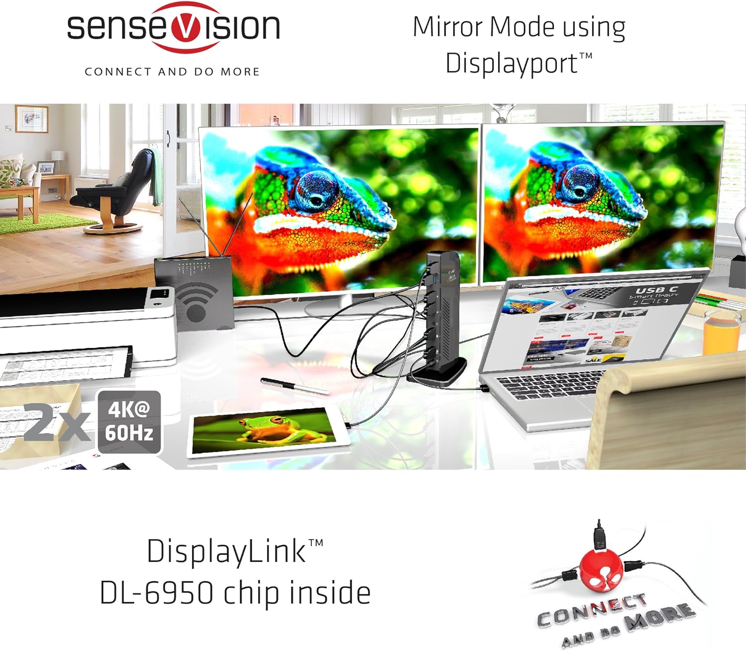 Club 3D CSV-1460 USB 3.0 Dual Display 4K 60Hz Docking Station Black