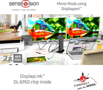 Club 3D CSV-1460 USB 3.0 Dual Display 4K 60Hz Docking Station Black