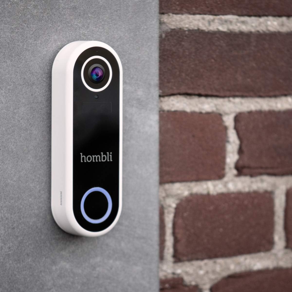 Hombli Smart doorbell (Full HD 1080p camera, 160 degree wide angle view, night vision mode, control via associated free Hombli app, voice control command via Alexa, Google Assistant & Siri