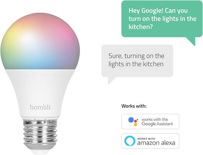 Smart Bulb (9W) RGB + CCT Promo Pack – Energy-Saving Multicolour LED Bulb (E27), Adjustable Brightness, Voice Control Compatible with Alexa/Google/Siri, No Hub Required, Tuya Smart Compatible