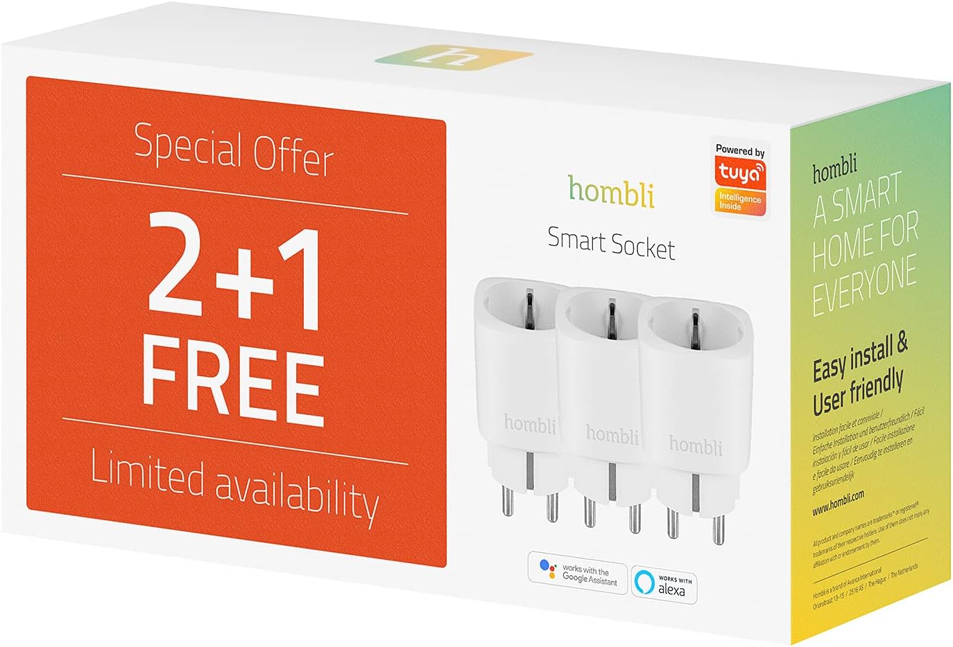 Hombli - Smart Socket Promo Pack 2+1 (EU