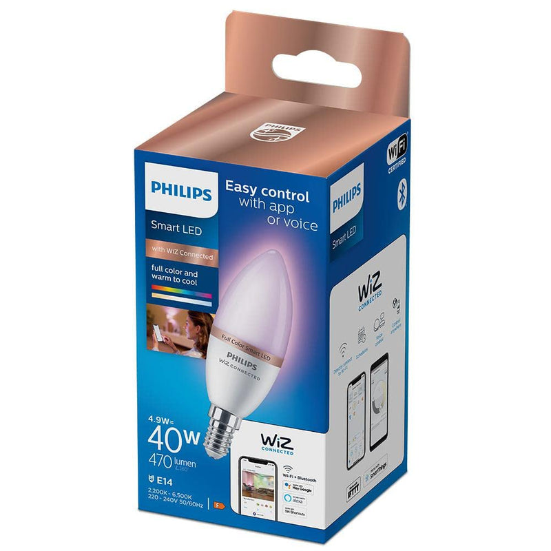 Philips LED Candle Bulb WIZ - EyeComfort - Multicolor - 4,9W - 470 lumens - E14-93208