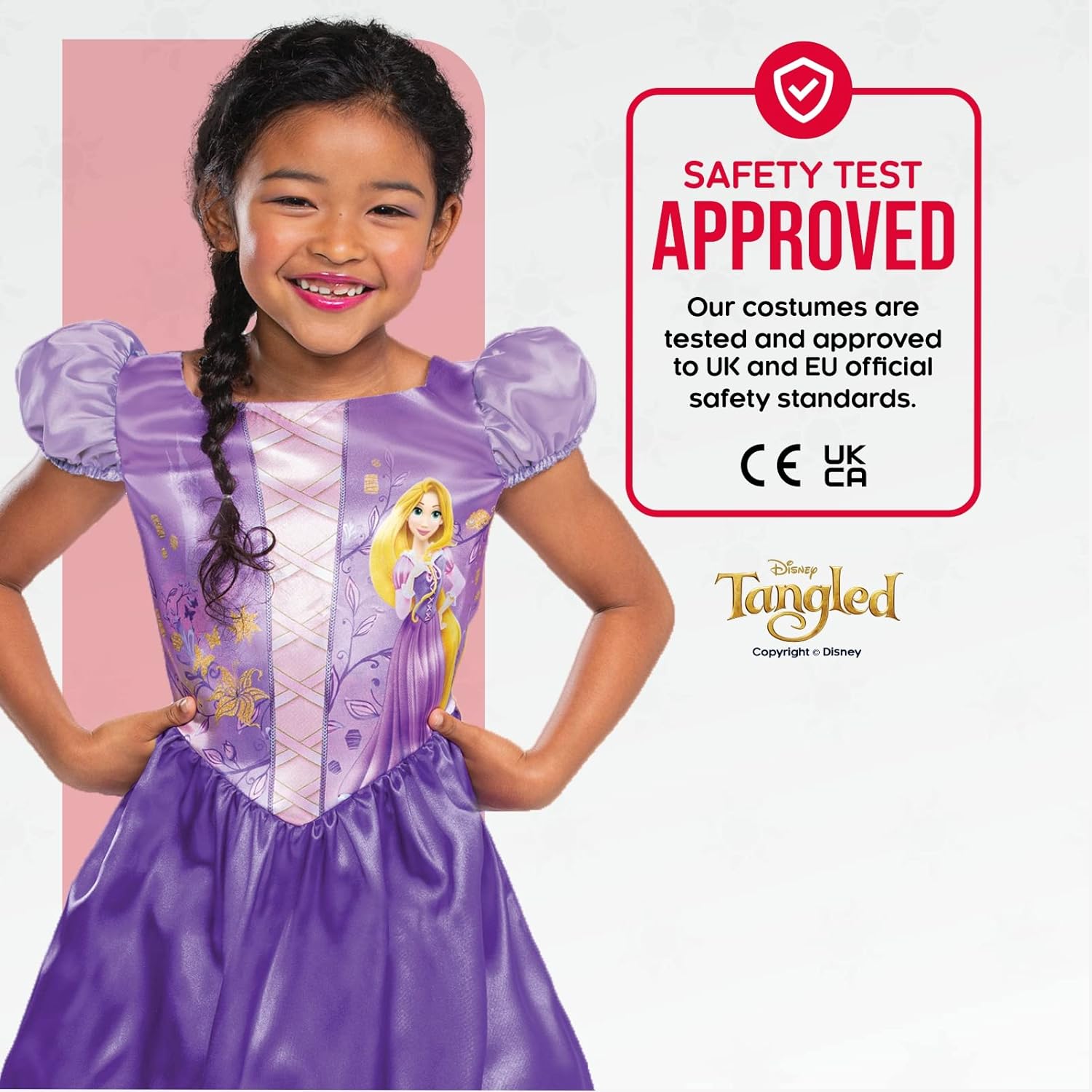 Disney Official Standard Rapunzel Dress Up for Girls, Rapunzel Costume Kids Fancy Dress, Tangled Dress Up for Girls Outfit, Princess Costumes for Girls, World Book Day Costumes for Girls