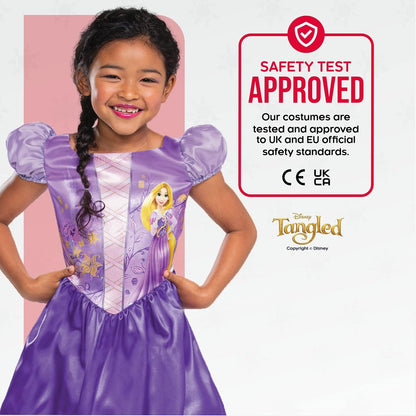 Disney Official Standard Rapunzel Dress Up for Girls, Rapunzel Costume Kids Fancy Dress, Tangled Dress Up for Girls Outfit, Princess Costumes for Girls, World Book Day Costumes for Girls