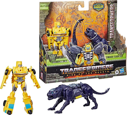 Transformers: Aufstieg der Bestien, Beast Alliance, Beast Combiner 2er-Pack Bumblebee Spielzeug zum Film, ab 6, 12,5 cm