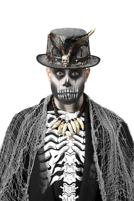 Smiffys Witch Doctor Distressed Black Top Hat