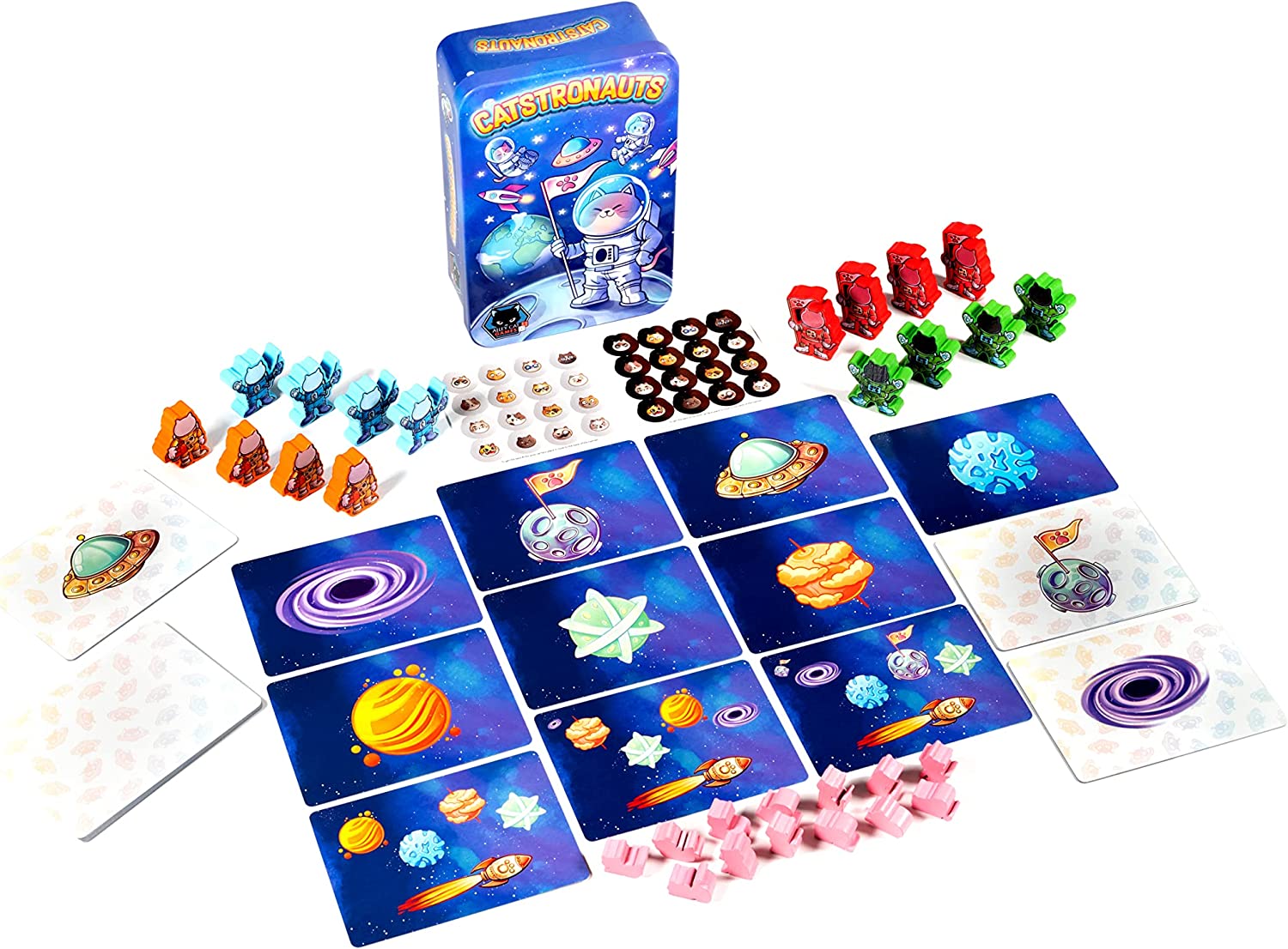 Catstronauts - Fast Paced Cat Themed Card & Meeple Placement Game