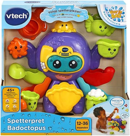 VTech 80-555223 Spetterpret Badoctopus - Badspeelgoed - Rustgevende Melodietjes - Gezonden Liedjes - 1 tot 5 Jaar