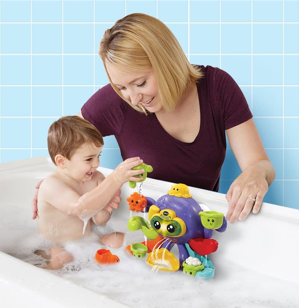 VTech 80-555223 Spetterpret Badoctopus - Badspeelgoed - Rustgevende Melodietjes - Gezonden Liedjes - 1 tot 5 Jaar
