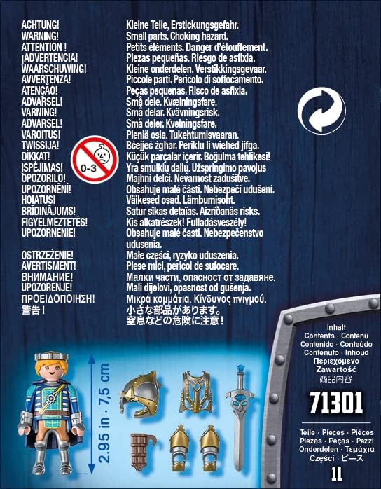 Playmobil 71301 Novelmore Knights - Arwynn with Invincibus, castle, knights, toy knights, knight rider, medieval, armour, knights playset for Children Ages 4+