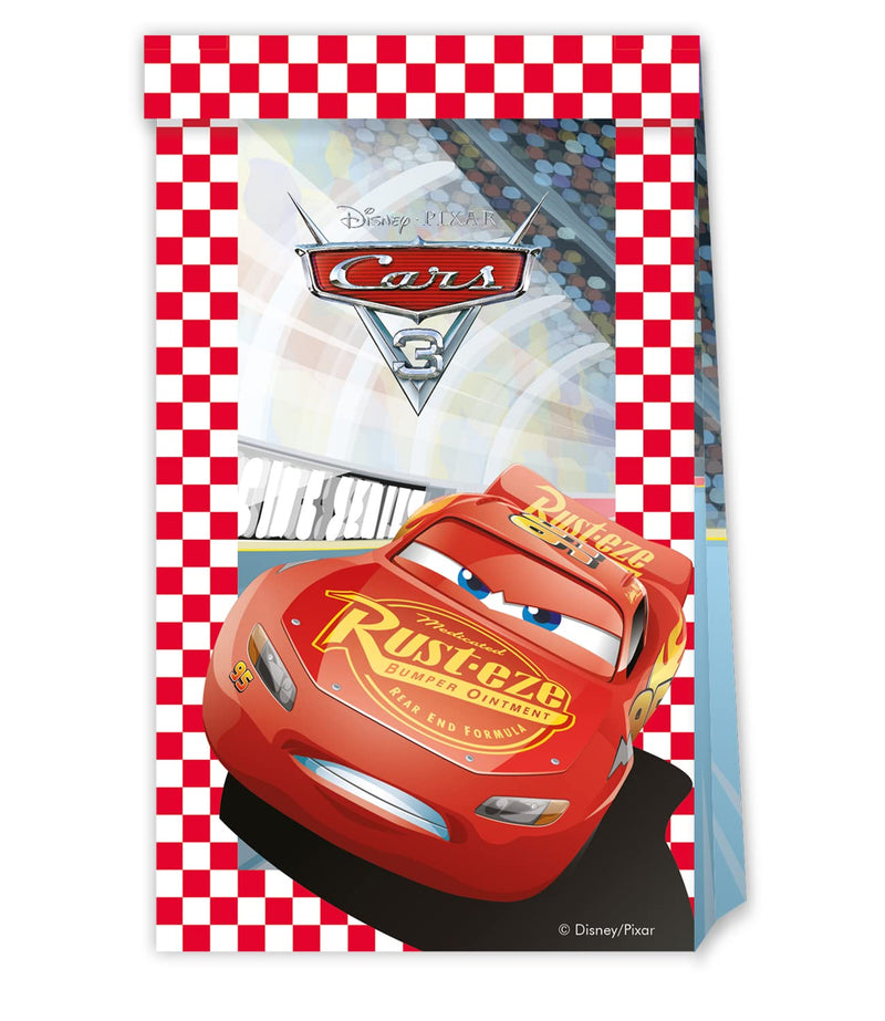Procos-Disney Folat 93828P Multicolores 4 piezas-Bolsa de Regalo Cumpleaños Disney's Cars para Fiestas Infantiles, (94077P