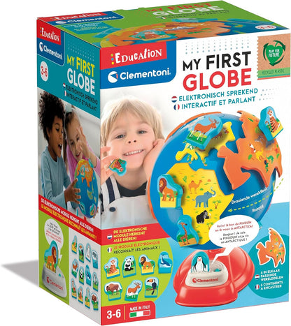 Clementoni - 56144 - Education - My First Globe - Interactive Globe For Children 3 Years, French Language, Dutch Language, Educational Globe, Learning Geography, Made in Italy