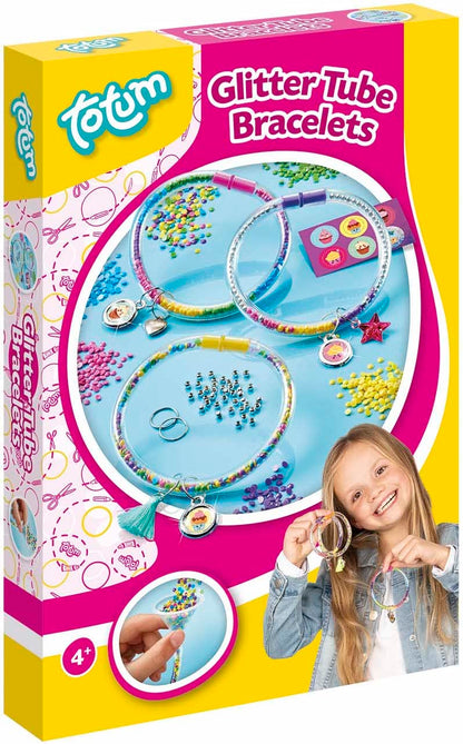 Totum-21198 Kit Creativo Pulseras tubulares con Glitter 18x27x4, Multicolor (Tailor Made Essentials BV 21198