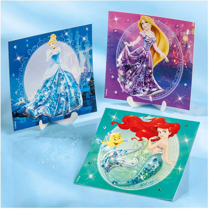 Totum Disney Princess - Glitter Shaker Cards Set, Arts and Crafts Kit for Boys and Girls Ages 3+