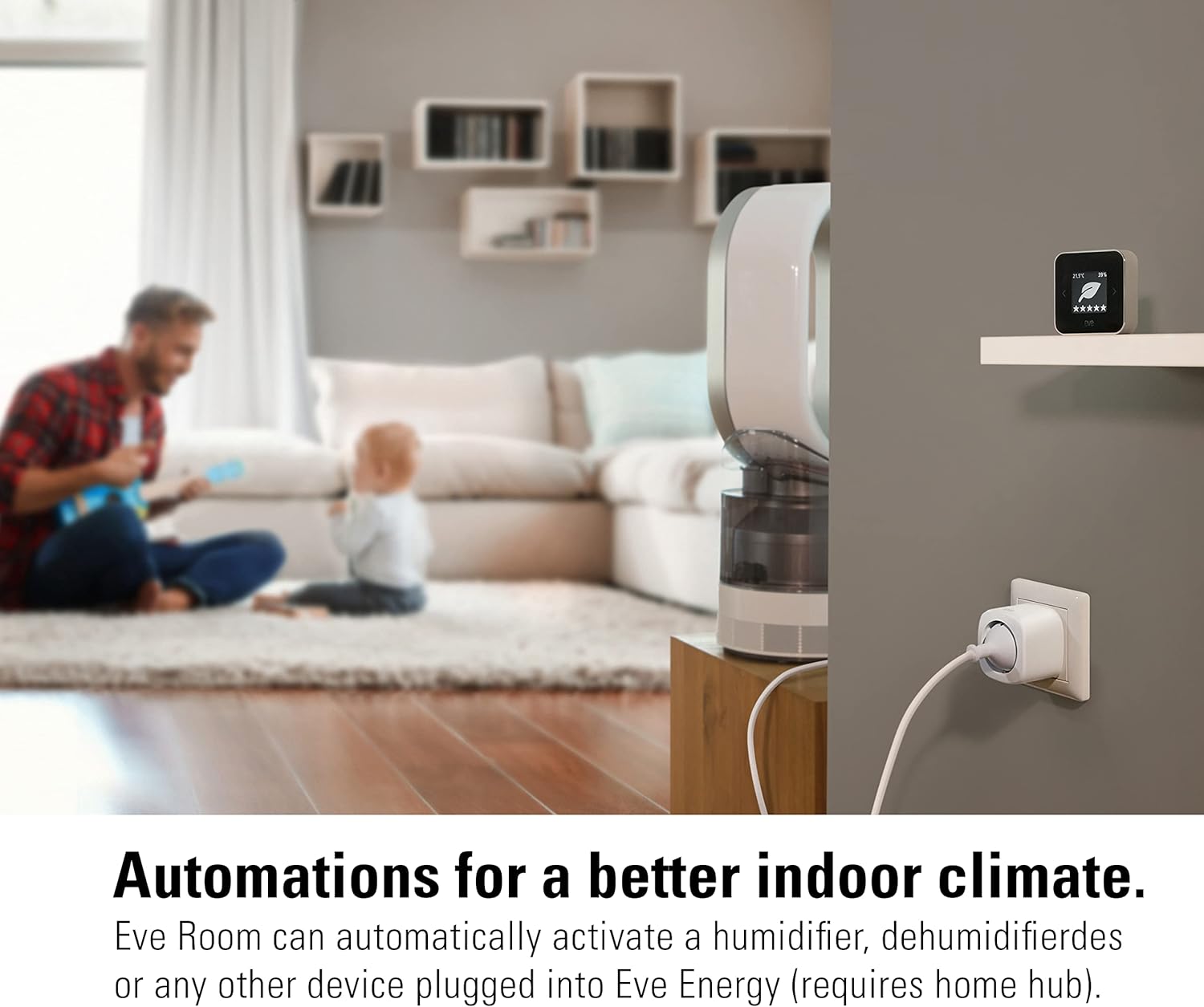 Eve Room - Indoor air quality sensor to monitor air quality (VOC), temperature & humidity, Apple HomeKit technology, Bluetooth, Thread