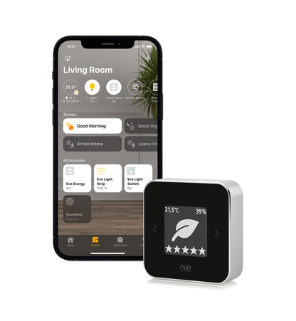 Eve Room - Indoor air quality sensor to monitor air quality (VOC), temperature & humidity, Apple HomeKit technology, Bluetooth, Thread