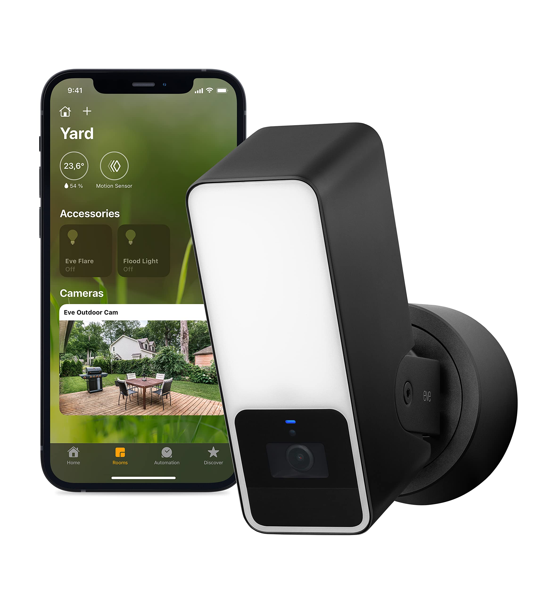 Eve - Outdoor Cam - Secure Floodlight Camera With Apple Homekit Secure Video Technology
