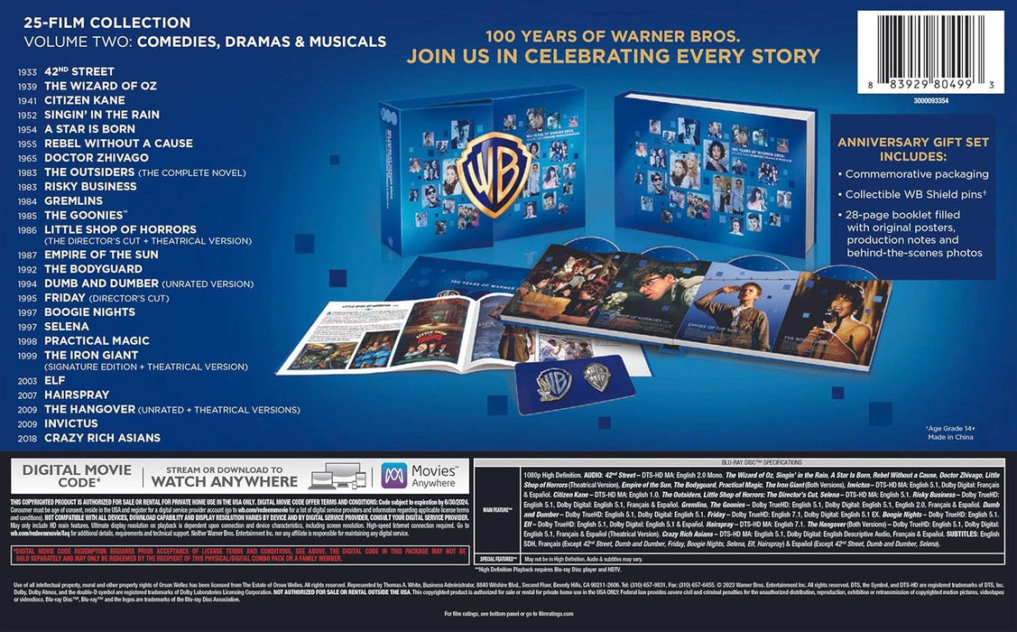 WB 100th 25-Film Collection, Volume Two: Comedies, Dramas and Musicals