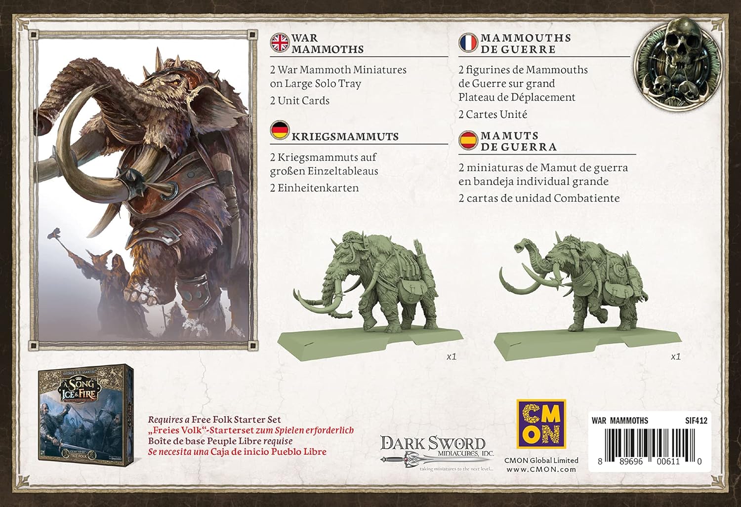 CMON, A Song of Ice & Fire – Kriegsmammuts, Erweiterung, Tabletop, 2 Spieler, Ab 14+ Jahren, 45+ Minuten, Deutsch, Mehrsprachig, Mehrfarbig, Bunt