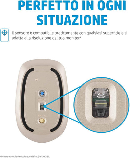 HP 410 PC Mouse with Bluetooth Connection, compatible with Chrome, up to 2000 DPI, 3 Buttons, Scroll Wheel, Up to 12 Month Battery