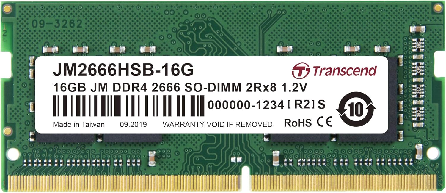 Transcend 16 GB JetRAM DDR4 2666Mhz SO-DIMM 2Rx8 1Gx8 CL19 1.2 V