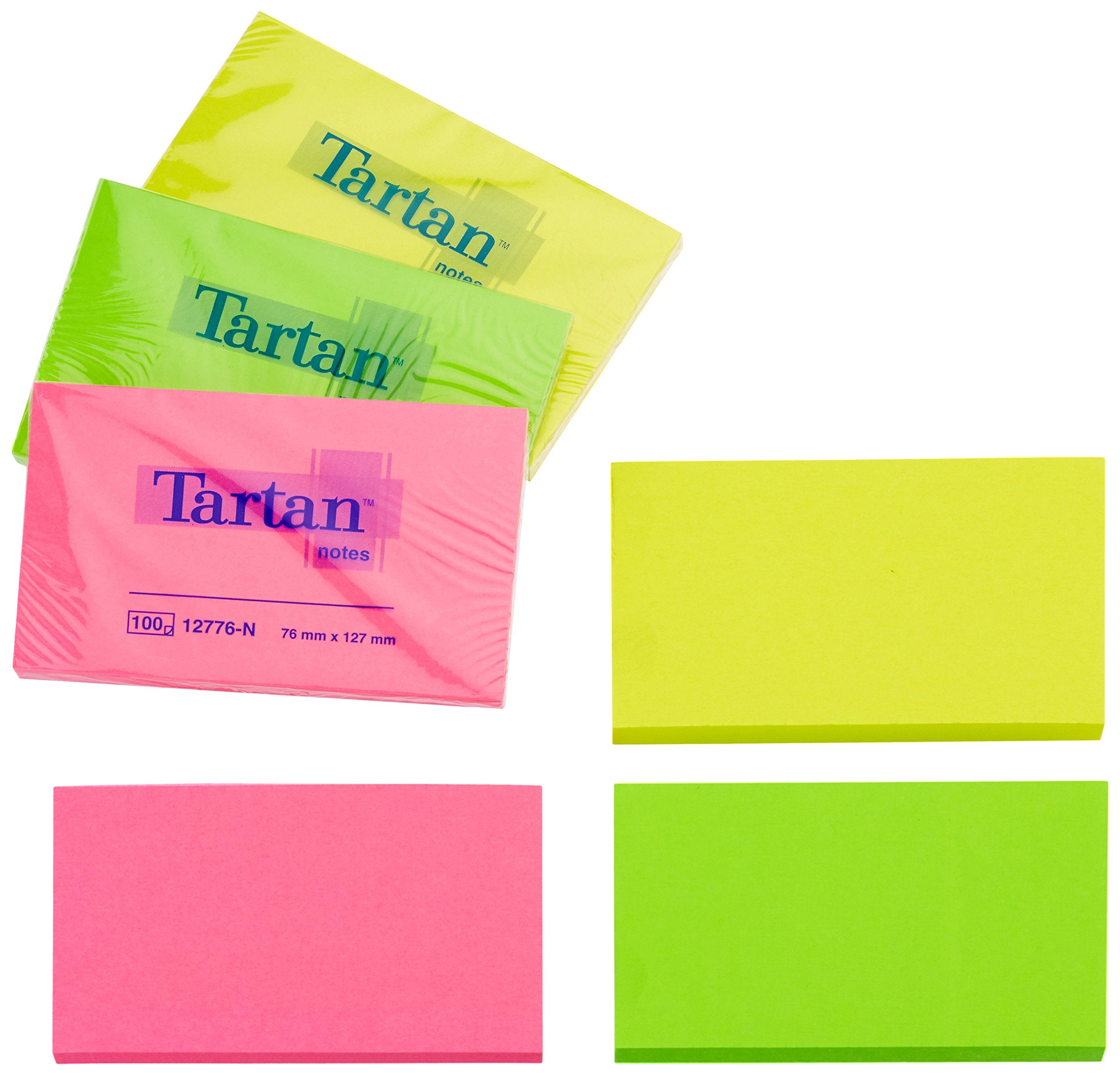 Tartan Notes - 6 Pack Neon Colours 127 x 76 mm 100 Sheets per Block