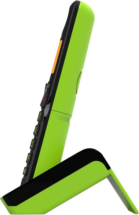 Alcatel S280 NERO/VERDE Telefono Cordless DECT con Blocco delle Chiamate Indesiderate, Ampio Display Retroilluminato Arancione, funzione Vivavoce, 3 Tasti di Memoria Diretta