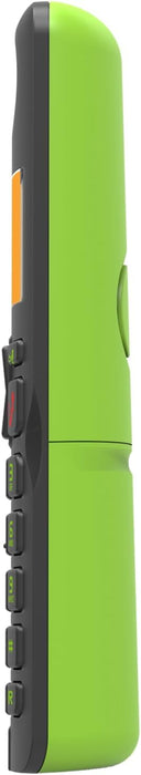 Alcatel S280 NERO/VERDE Telefono Cordless DECT con Blocco delle Chiamate Indesiderate, Ampio Display Retroilluminato Arancione, funzione Vivavoce, 3 Tasti di Memoria Diretta