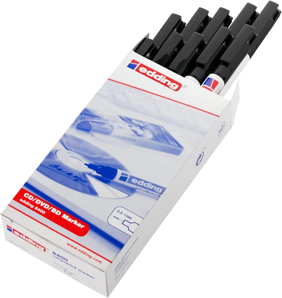 Edding 8400 CD Marker Permanent 0.75mm Line Black Ref 8400-001