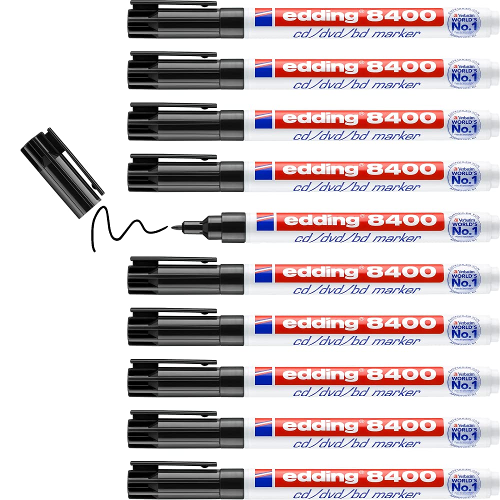 Edding 8400 CD Marker Permanent 0.75mm Line Black Ref 8400-001