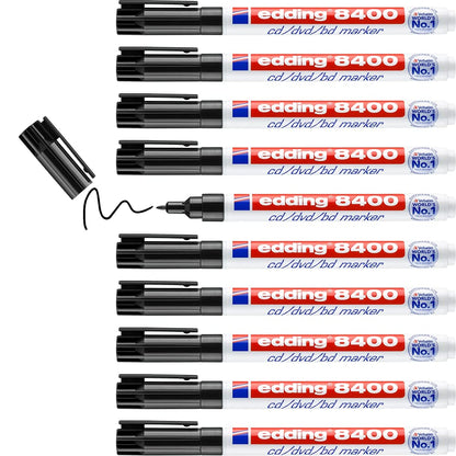 Edding 8400 CD Marker Permanent 0.75mm Line Black Ref 8400-001