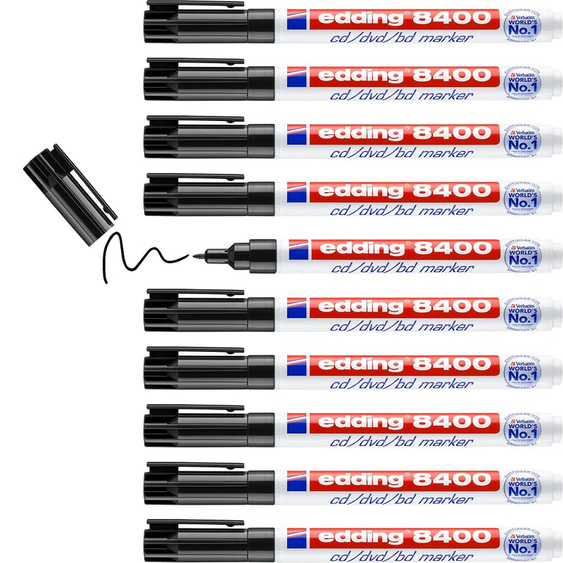 Edding 8400 CD Marker Permanent 0.75mm Line Black Ref 8400-001