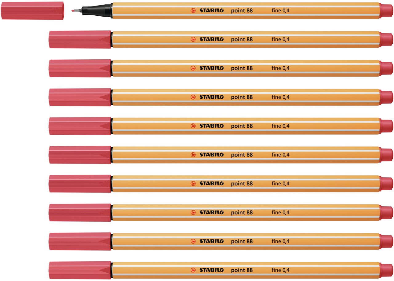 STABILO Fineliner point 88 - Pack of 10 - Rust Red