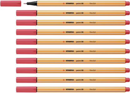 STABILO Fineliner point 88 - Pack of 10 - Rust Red