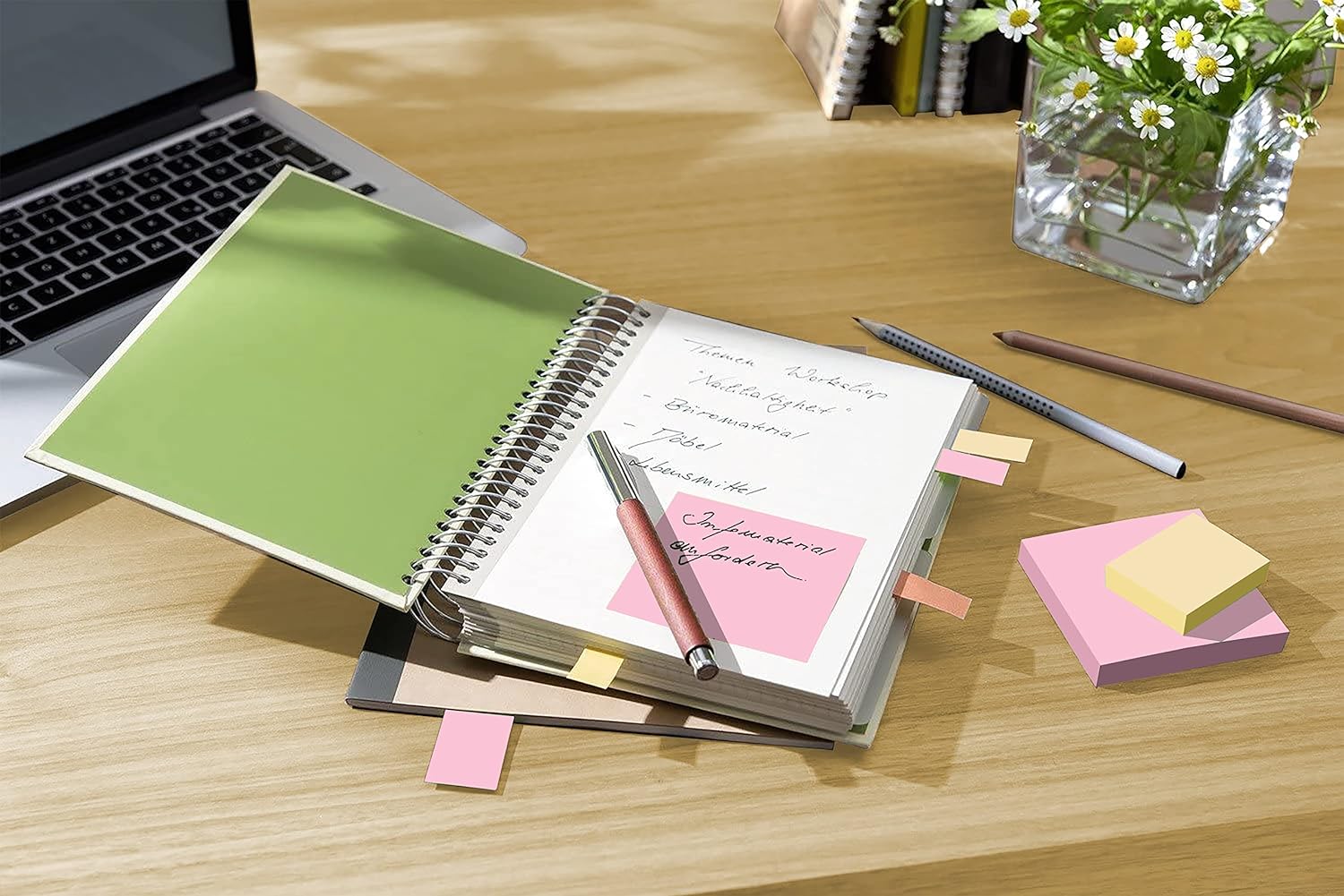 Post-it Recycling Notes Canary Yellow, Pack of 6 Pads, 100 Sheets per Pad, 76 mm x 76 mm, Yellow Color - Self-stick notes made from 100% recycled paper