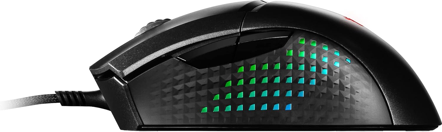 MSI CLUTCH GM51 LIGHTWEIGHT Gaming Mouse - RGB, upto 26000 DPI, 8K Hz Polling, 83g, Frixion Free Cable, Ergonomic design, OMRON Switches, NVIDIA REFLEX, MSI Center