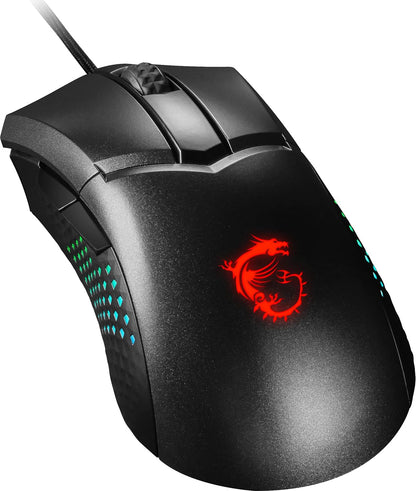 MSI CLUTCH GM51 LIGHTWEIGHT Gaming Mouse - RGB, upto 26000 DPI, 8K Hz Polling, 83g, Frixion Free Cable, Ergonomic design, OMRON Switches, NVIDIA REFLEX, MSI Center