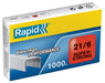 Rapid 21/6mm Super Strong Staples, For Stapling up to 30 Sheets, Use with Desktop Staplers and Pliers, Galvanised Wire, Box of 1000, 24867700