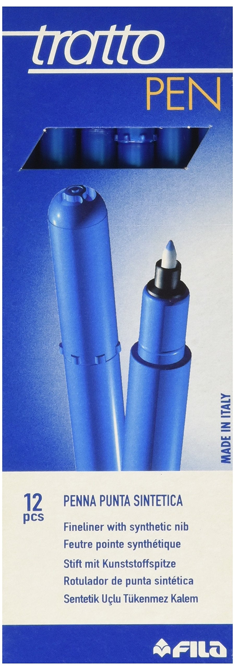 Tratto Pens with Synthetic Tip 0.5 mm Color Cobalt Blue 12 pcs