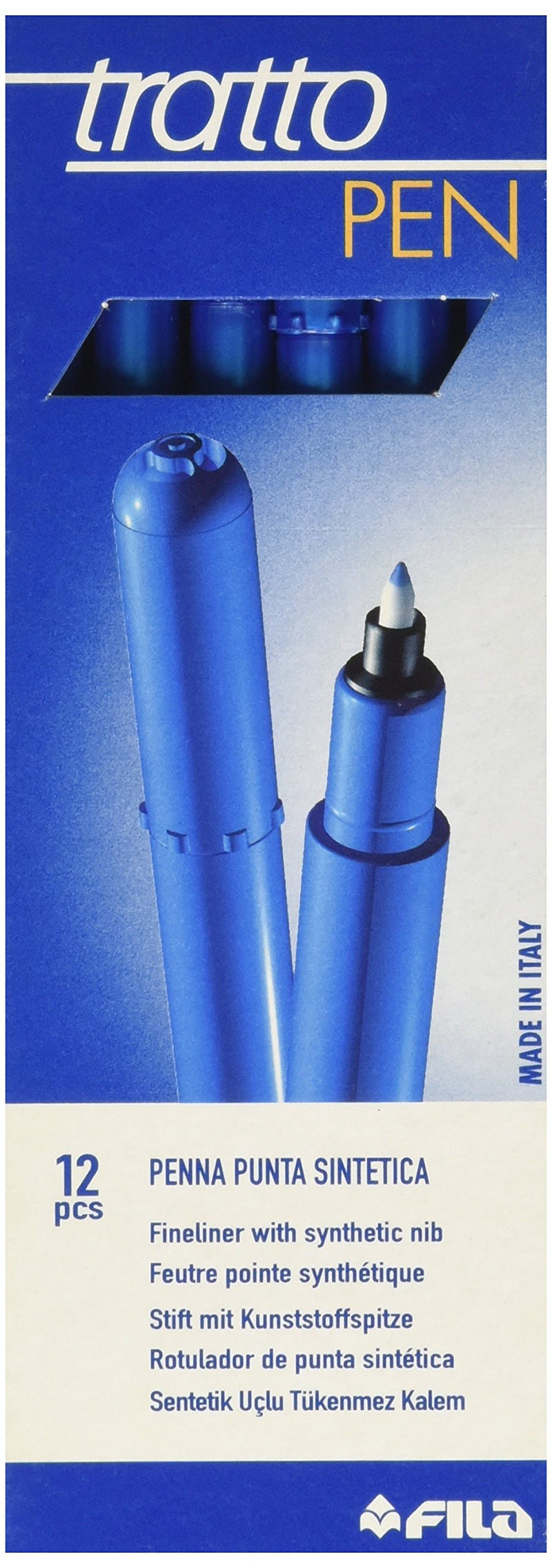 Tratto Pens with Synthetic Tip 0.5 mm Color Cobalt Blue 12 pcs