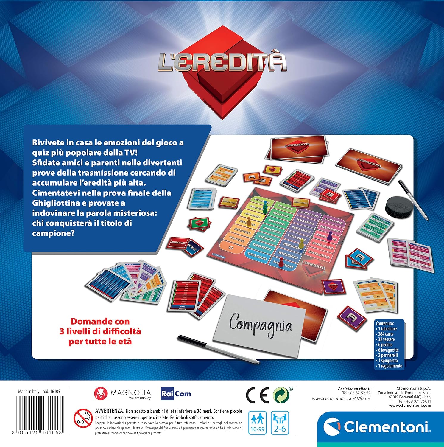 Clementoni - 16105 - Board Game - Legacy - Made in Italy - Board Game, Board Games for The Whole Family