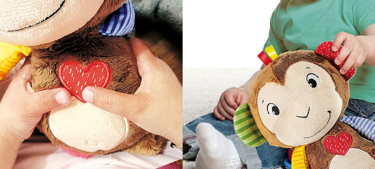 Clementoni - Monkey Sings, Plays, Learn Interactive Speaking in Italian, Electronic Play Children 3 Months, Educational Plush 100% Washable, Multicolor, 17673