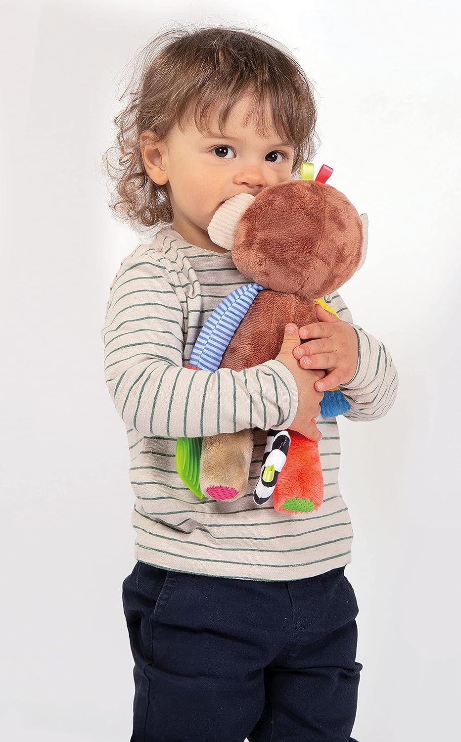 Clementoni - Monkey Sings, Plays, Learn Interactive Speaking in Italian, Electronic Play Children 3 Months, Educational Plush 100% Washable, Multicolor, 17673