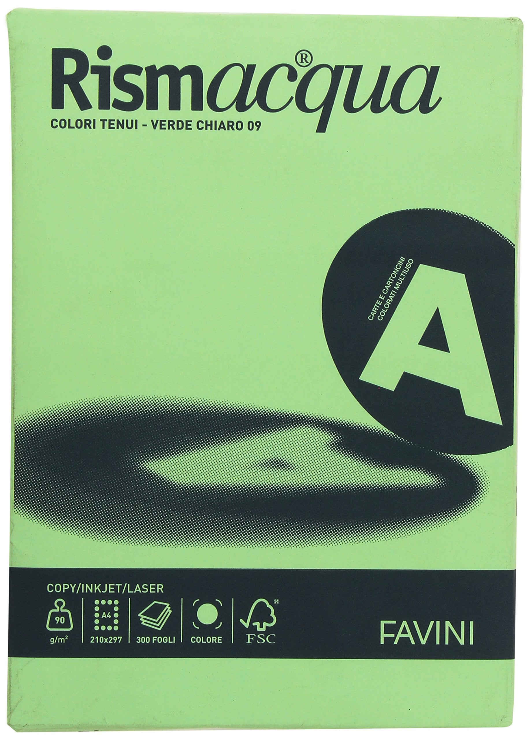 Favini Rismacqua - Papel (Verde, 90 g/m², 300 pieza(s