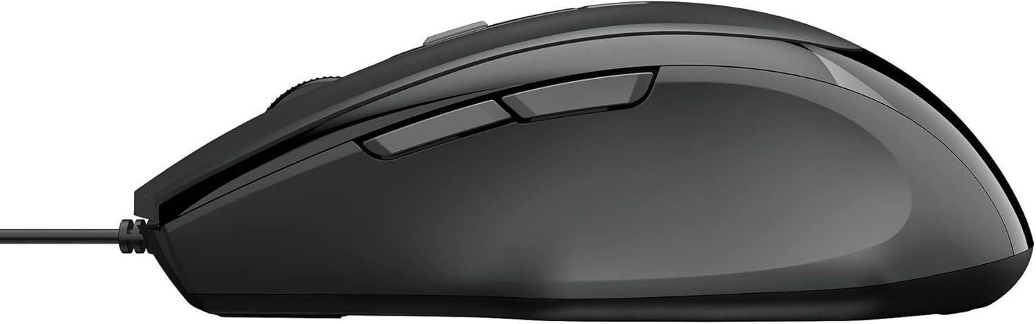 Trust 23650 Voca Comfort Mouse (Wired, 800, 1200, 1600 or 2400 DPI) Black