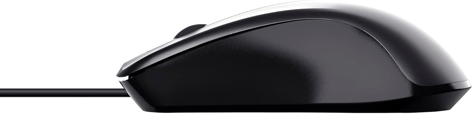 Trust 23733 Carve Wired USB Mouse (3 Buttons and Scroll Wheel, 1200 DPI, Right and Left Hand Use, PC/Laptop, Windows, Chrome OS, Mac OS) Black