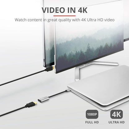 Trust Dalyx USB-C to HDMI Adapter, HDR and HDMI 2.0 (4k 60Hz), Connect Laptop to External HDMI Monitor or TV, MacBook, PC, Laptop, Chromebook