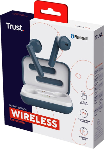 Trust Mobile Primo Touch Bluetooth Wireless Earphones, In Ear Headphones, On-trend Design, Up to 10 Hours Playtime, Built-in Microphone, TWS, Earbuds for Android, Chrome OS, iOS, Windows