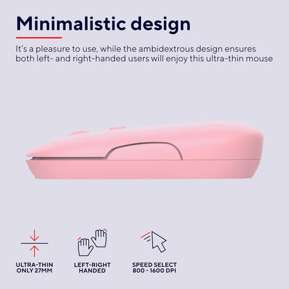 Trust Puck Wireless Mouse, Bluetooth or 2.4 GHz with USB Mini-Receiver, Rechargeable Battery, Silent Clicks, DPI Button, Light Computer Mouse for Laptop, PC, Mac, Chromebook